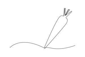 Single continuous line drawing of a carrot vector