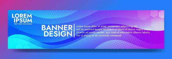 Abstract purple blue banner color with a unique wavy design. It is ideal for creating eye catching headers, promotional banners, and graphic elements with a modern and dynamic look. vector