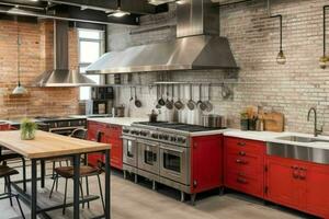 AI generated Industrial Kitchen Styles. Pro Photo