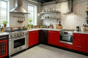 AI generated Industrial Kitchen Styles. Pro Photo