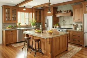 AI generated Craftsman Kitchen Styles. Pro Photo