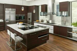 AI generated Contemporary Kitchen Styles. Pro Photo