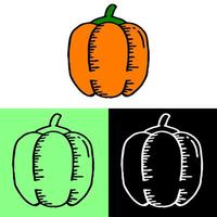 pumpkin illustration, hand drawn outline, this illustration can be used for icons, logos, and symbols, vector in flat design style