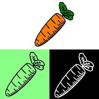 carrot illustration, hand drawn outline, this illustration can be used for icons, logos, and symbols, vector in flat design style