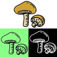 mushroom illustration, hand drawn outline, this illustration can be used for icons, logos, and symbols, vector in flat design style