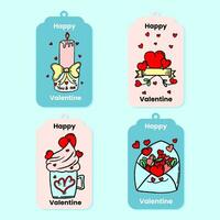 Hand drawn Valentines day label Collection vector