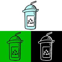 environmental illustration concept with environmentally friendly bottles and recycling symbols, which can be used for icons, logos or symbols in flat design style vector