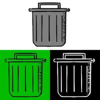 environmental illustration concept with a trash can, which can be used as an icon, logo or symbol in a flat design style vector