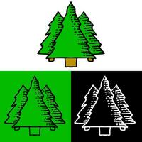 environmental illustration concept with three pine trees, which can be used for icons, logos or symbols in flat design style vector