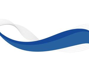 Abstract white background design with blue waves and lines vector