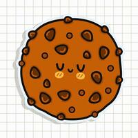 Cute funny Chocolate cookies sticker. Vector hand drawn cartoon kawaii character illustration icon. Isolated on background. Chocolate cookies card character concept