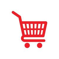 eps10 Shopping red icon vector isolated on white background