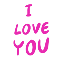 The pink I love you png image for love or Valentine's Day concept.