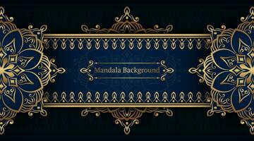 Luxury background with golden mandala ornament vector