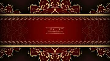 Luxury red background with mandala ornament vector