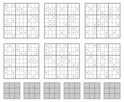 Sudoku game set  with answers. vector