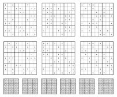 sudoku juego conjunto con respuestas vector