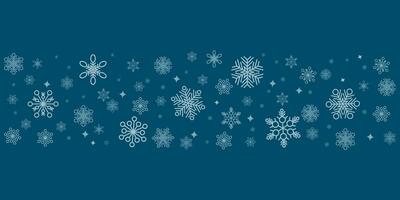 invierno y Navidad antecedentes vector diseño con copos de nieve con copyspace