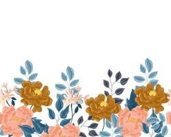 Hand Drawn Peach Rose Flower Background vector