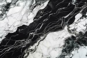 AI generated Black and white marble texture background pattern with high resolution, top view, Abstract marbled background, Luxurious elegant black and white marble stone texture, AI Generated photo