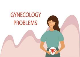 Endometriosis, endometrium dysfunctionality, endometriosis concept.Vector flat illustration vector