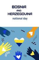 Happy independence day Bosnia and  Herzegovina  vector flat doodle banner