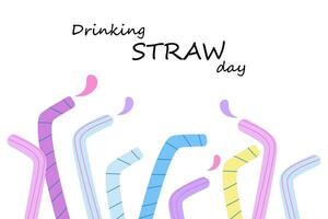 Drinking straw day banner vector