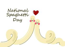 National Spaghetti Day Banner.  Hand drawn vector art