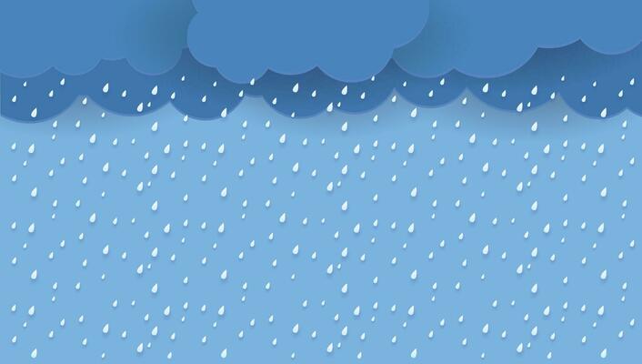 Heavy rain in dark sky