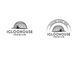 igloo house logo line art vector vintage simple illustration template icon graphic design. traditional house of eskimo people sign or symbol building culture concept