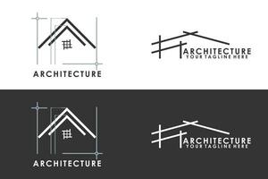 arquitectura y construcción casa logo diseño con un moderno concepto vector