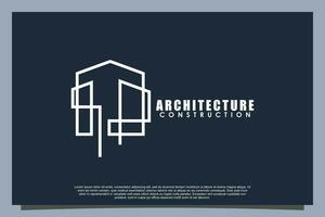 arquitectura y construcción casa logo diseño con un moderno concepto vector