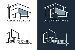 arquitectura y construcción casa logo diseño con un moderno concepto vector