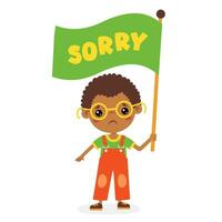 Cartoon Little Kid Saying Sorry vector