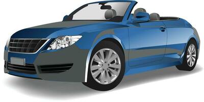 Blue convertible car isolated on white vector