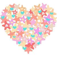 pastel estrella, corazón forma en blanco antecedentes vector