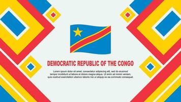 Democratic Republic Of The Congo Flag Abstract Background Design Template. Democratic Republic Of The Congo Independence Day Banner Wallpaper Vector Illustration. Cartoon