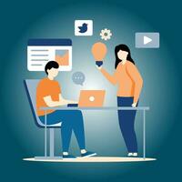 Creative process landing page vector