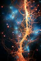 AI generated A professional photograph capturing intricate details of nerve fibers photo