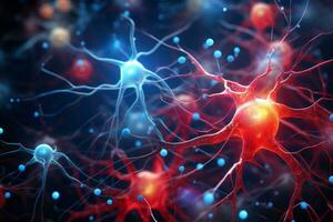 AI generated The mesmerizing portrayal of a human neuron's intricate details photo