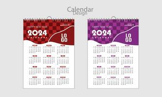 calendario diseño 2024 nuevo vector