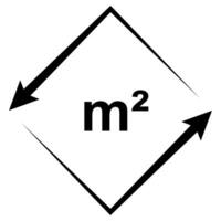 Process measuring area figure arbitrary shape, area meters square sign vector