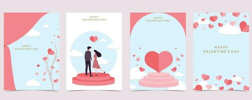 heart background for valentine's day with curtain,room.Editable vector illustration for postcard,banner