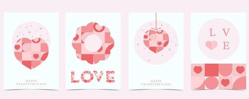 geometric heart background for valentine's day.Editable vector illustration for postcard,banner