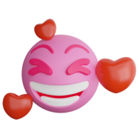 Love emoji clipart flat design icon isolated on transparent background, 3D render emoji and emoticon concept png