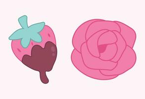 Happy Valentine's day vector art cute decorations. Simple pastel pink designs