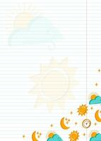 Blank notepad with weather icons vector