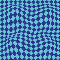 simple abstract seamlees blue cool color square rectangle check distort wavy pattern on fest color background vector