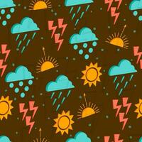 Seamless pattern of colored 3d weather icons vector