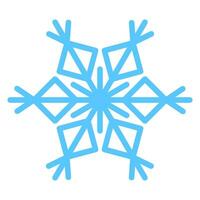 invierno azul congelar copo de nieve grueso línea icono vector